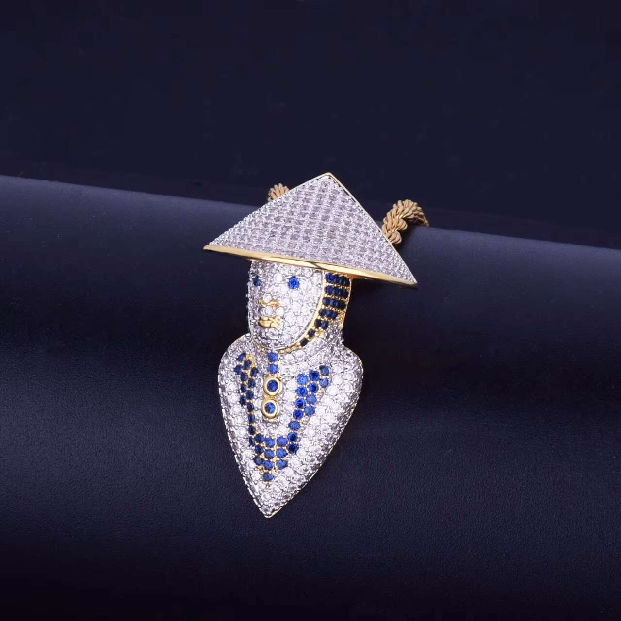 New 18K Solid Gold Silver Moissanite Mortal Kombat Pendant in Hip Hop Style New Flooded Ice Necklace Design