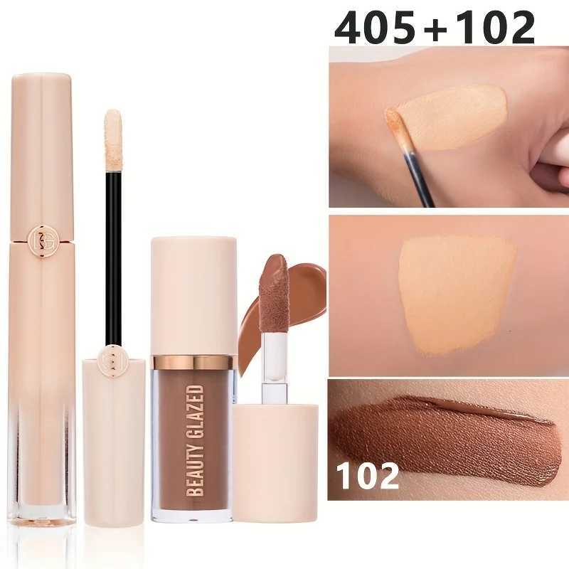 2Pcs Travel Face Makeup Set Liquid Concealer+Liquid Contour Matte Finish Full Coverage Long-lasting Waterproof XJ250618
