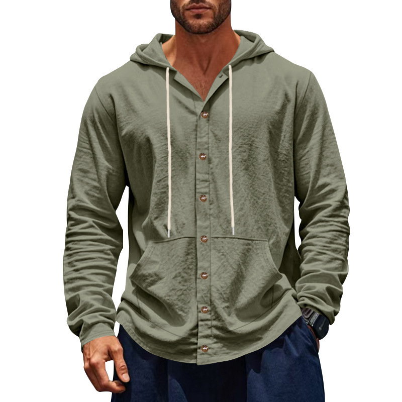designer t shirt Hawaiian Shirt Summer Casual Shirts For Men Cotton Linen Hoodies Casual Button Down Hooded Top Beach Hippie T shirt Plus Size linen s