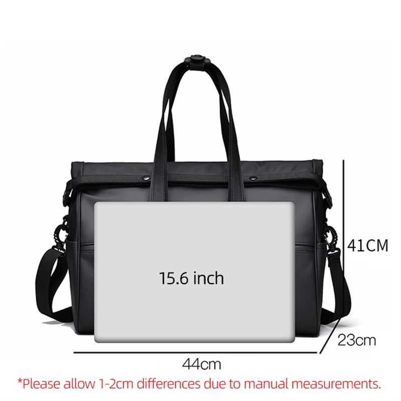PU Travel Bag Men Business Trip Luggage Storage Bags Men Commute Handbag Large Capacity Shoulder Pack Waterproof Leisure Daypack W250618