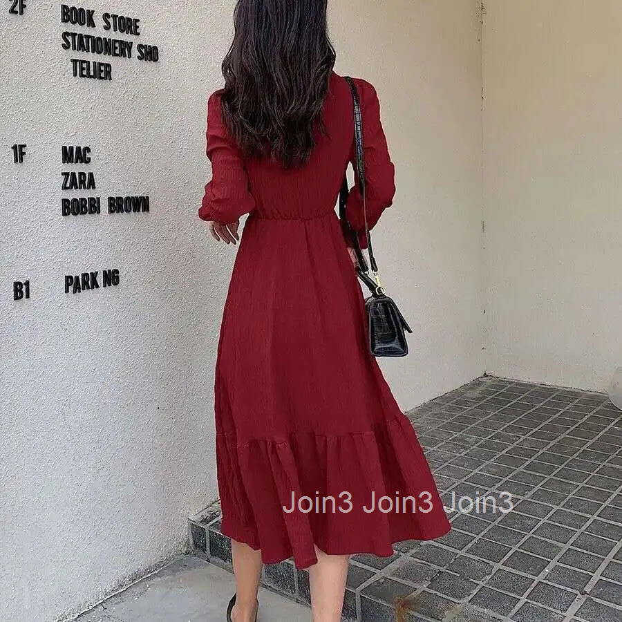 Dresses for Women 2025 Holiday Long Sleeve Woman Dress Ruffle Clothes Beach New In Loose Sale Chic and Elegant Pretty Features X