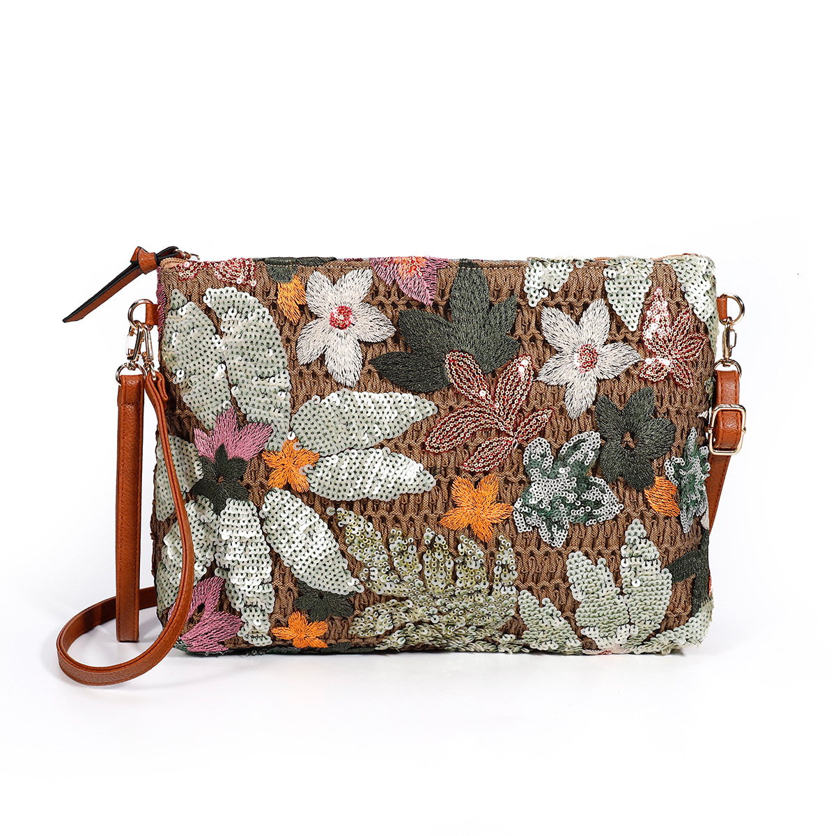 Free Shipping 2025 Summer New Designer Bag High-end Casual High-quality Shopping Bag Woven Straw Crossbody Bag Large Capacity Sequin Woven Shoulder Ha