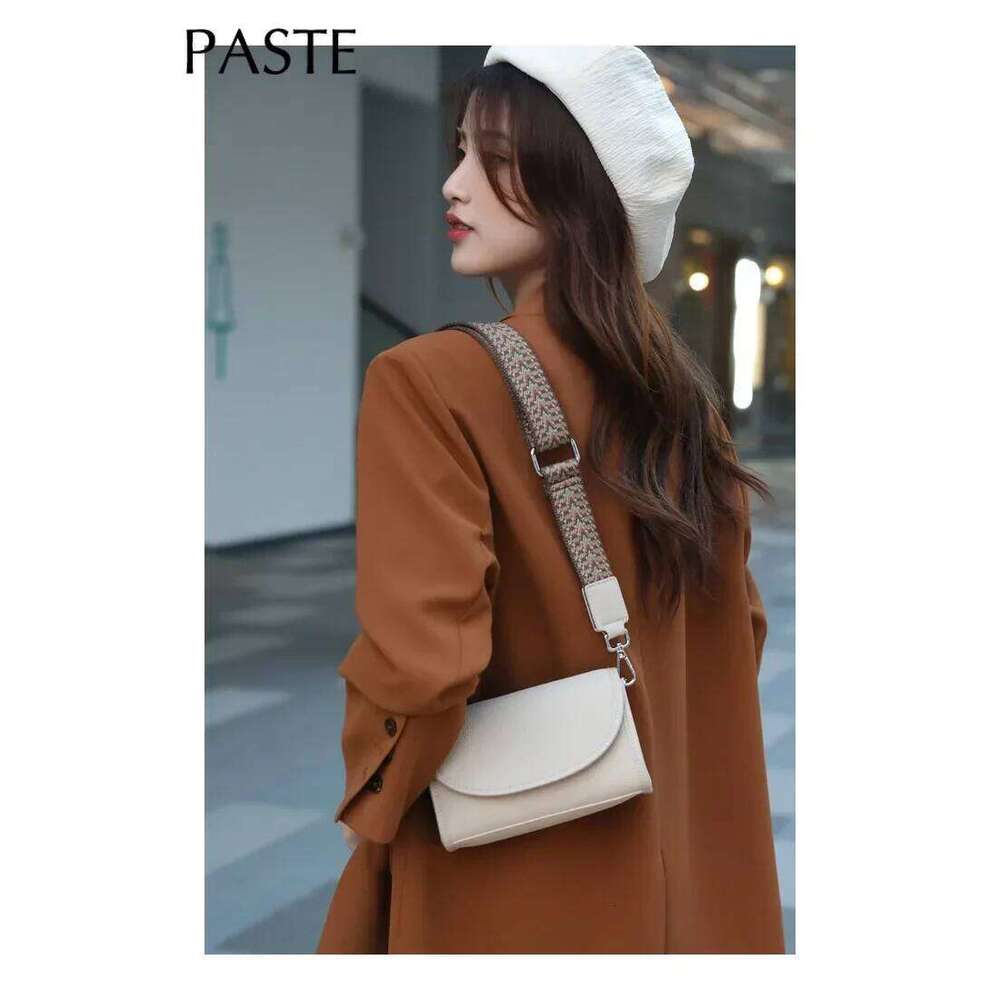 Retro Wide 2 Straps Crossbody Bags Women Designer Cow Leather Lady Shoulder Messenger Small Flap Square Bag