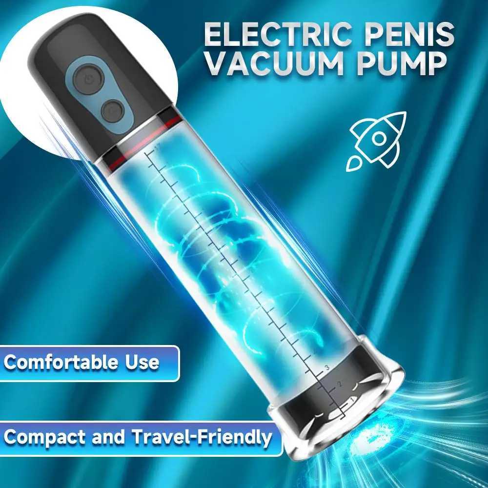 Penis Pump Male Vacuum Suction Big Dick Trainer Enlargement Extender Lasting Blowjob Sucking Masturbation Adult Sex Toys for Men W250618