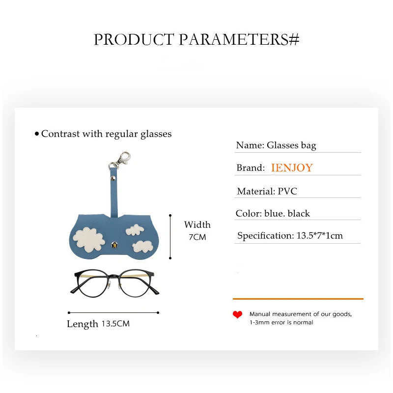 IENJOY High Quality Portable Eyeglasses Glasses Case PU Leather Glasses Case Sunglasses Case Soft Durable Eyewear Accessories 250617