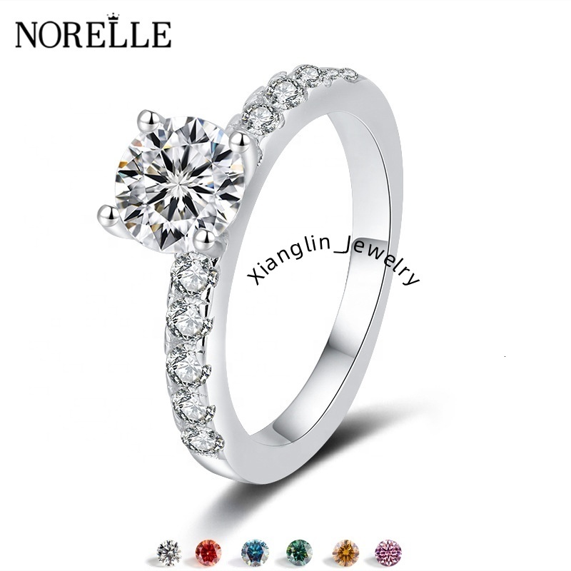 Fine Jewelry Moissanite Silver 925 Ring Womens Luxury 1ct Moissanite Engagement Wedding Rings D VVS with Promise Rings