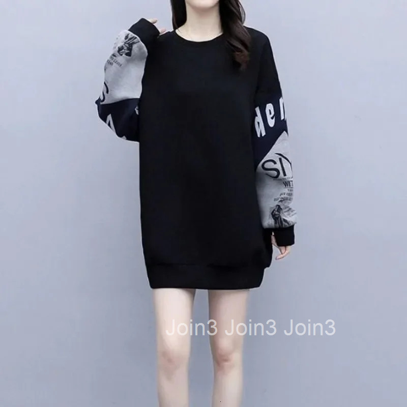 Black Spring and Autumn Korean Fashion Female Top Long Sleeve Pullovers On Promotion Kpop Clothing Novelty M Womens Sweatshirts