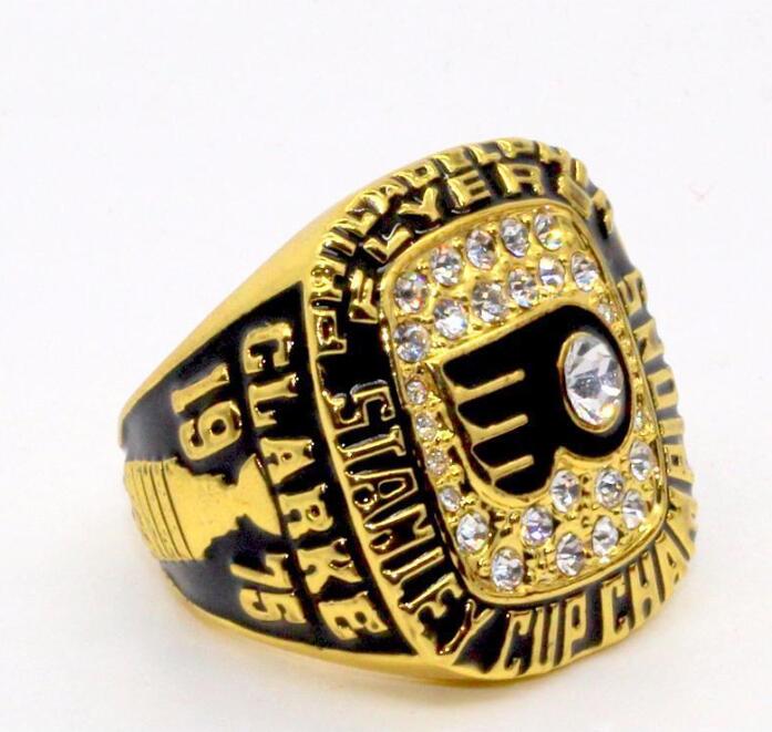 1974 1975 Philadelphia Stanley Cup Flyers Team Champion Championship Ring With Wooden Display Box Souvenir Men Fan Gift Wholesale 2025 Commemorative ring
