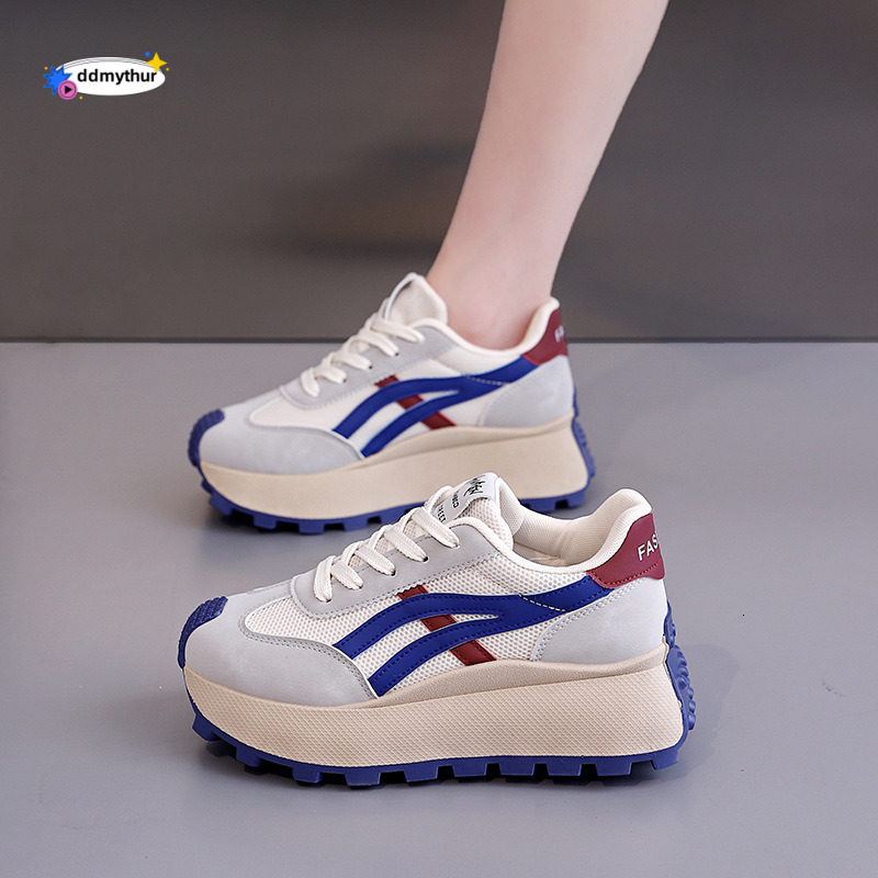 2025 Spring Versatile Height-Increasing Dad for Women, Niche Student Thick-Soled Casual Shoes, Mesh Breathable Fashion Agan Shoes ddmythur