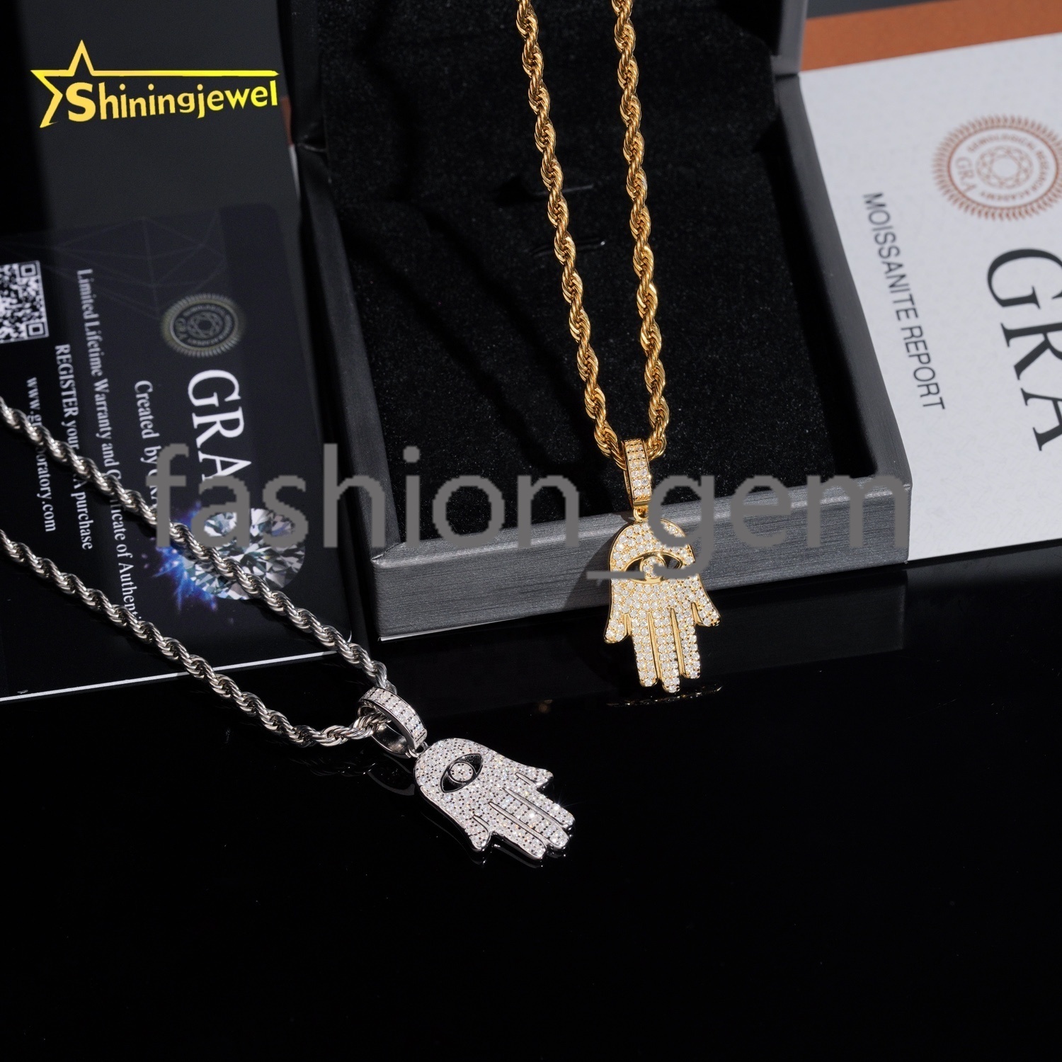 Hip Hop Jewelry VVS Diamond 925 Sterling Silver Iced Out Hand GRA Certified Moissanite Pendant