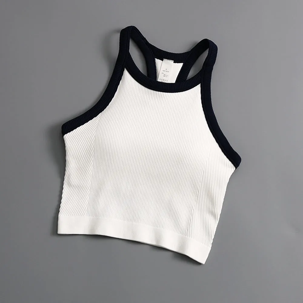 Comfort Fit Women's Yoga Sports Vest with Protective Chest Pad Shock-Proof Running Underwear Yoga Seamless Bra