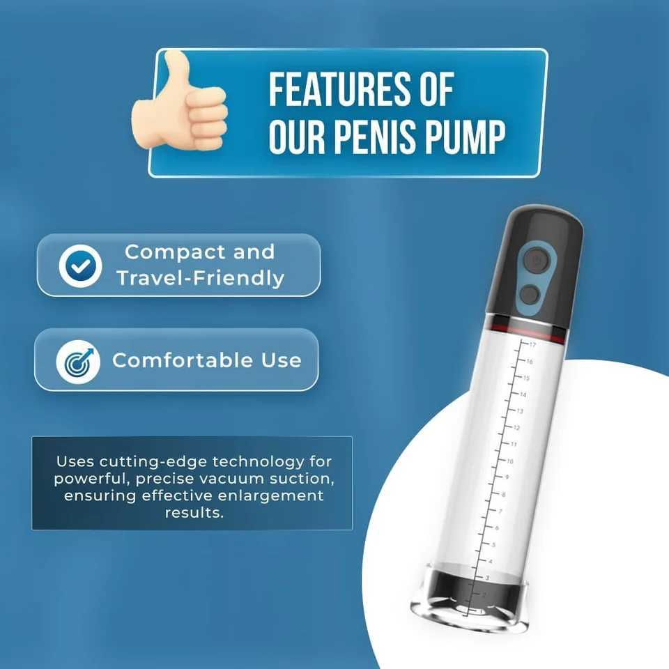 Penis Pump Male Vacuum Suction Big Dick Trainer Enlargement Extender Lasting Blowjob Sucking Masturbation Adult Sex Toys for Men W250618