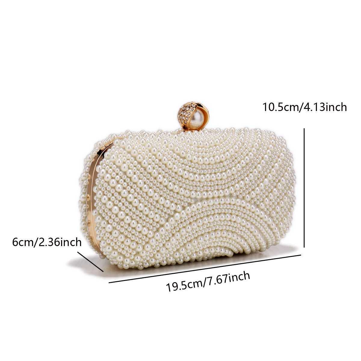 Finger Ring Beaded Women Clutch Party Evening Bags Pearl Diamonds Embroidery Handbags With Chain Z250618