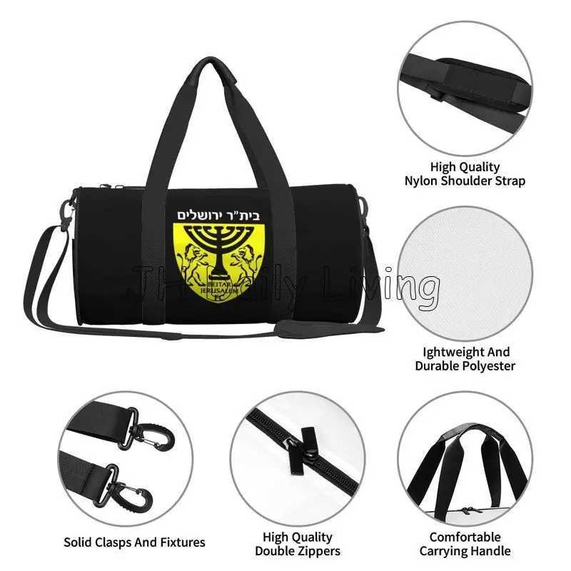 Beitar Jerusalem FC Print Travel Duffel Bag Weekender Overnight Bags Portable Waterproof Luggage Tote Bag for Yoga Gym Sports W250618
