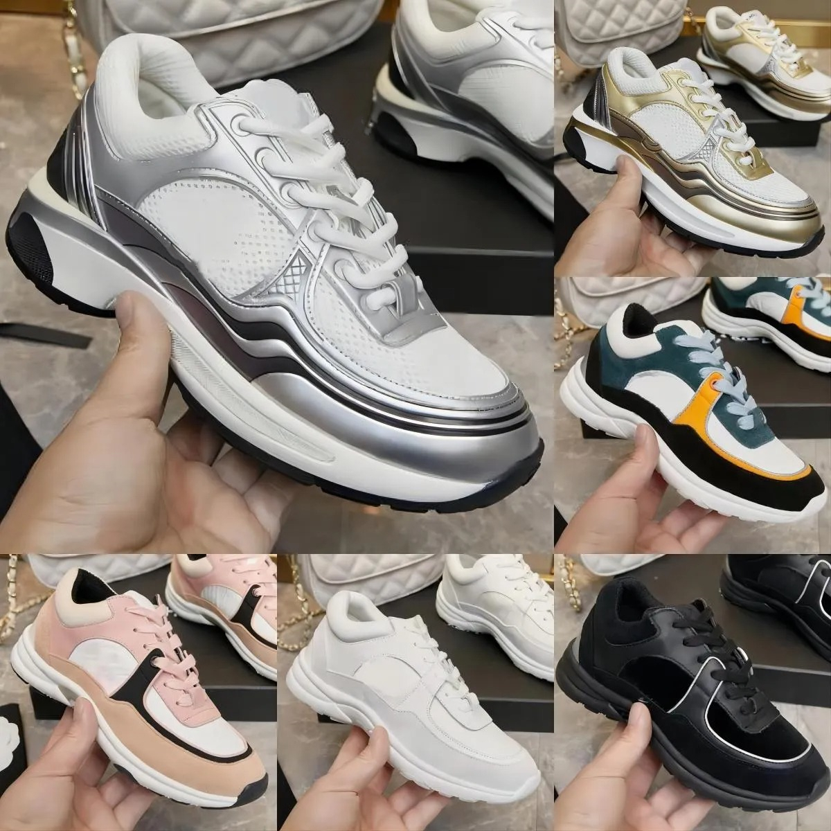 Casual Shoes Sneakers Sneaker Vintage Suede Leather Sneaker Women Mens Trainers With All Packing Leisure Shoe Platform Lace-up Print Sneaker