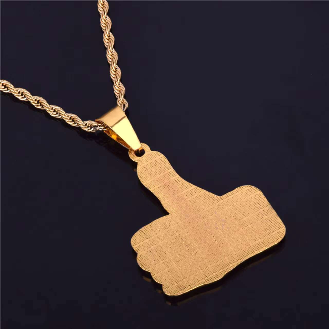 Gorgeous 14k Gold Thumbs up Pendant Light Luxury Full Moissanite Diamond Hip Hop Style Pendants Charms with Chain Necklace
