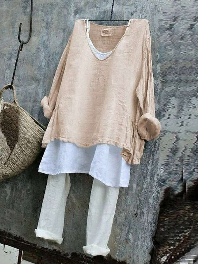 Summer New Women's Loose Casual Long Sleeve 3D Printed Pullover T-Shirt B5