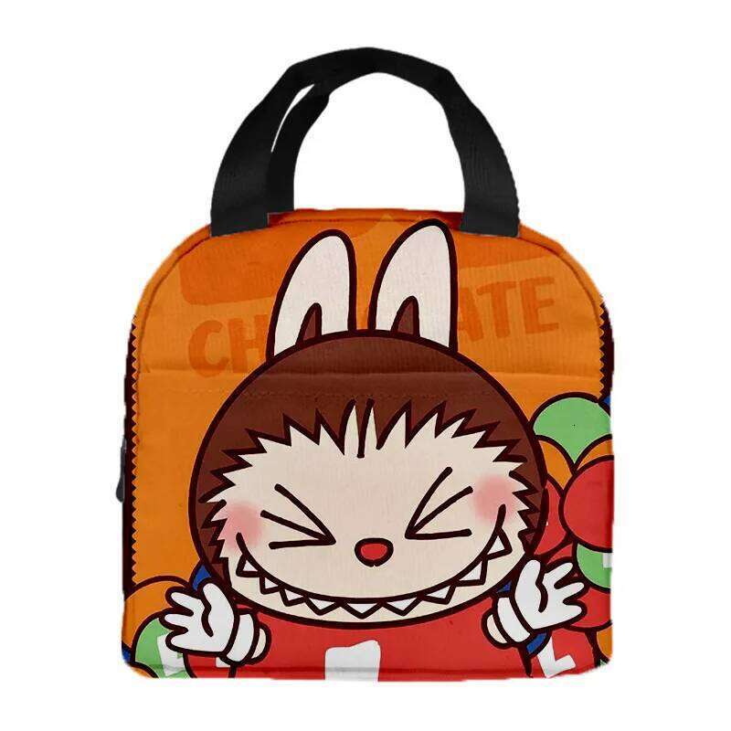 Kawaii Labubu Cartoon Tote Student Bento Aluminum Foil Insulation Lunch Box Bag