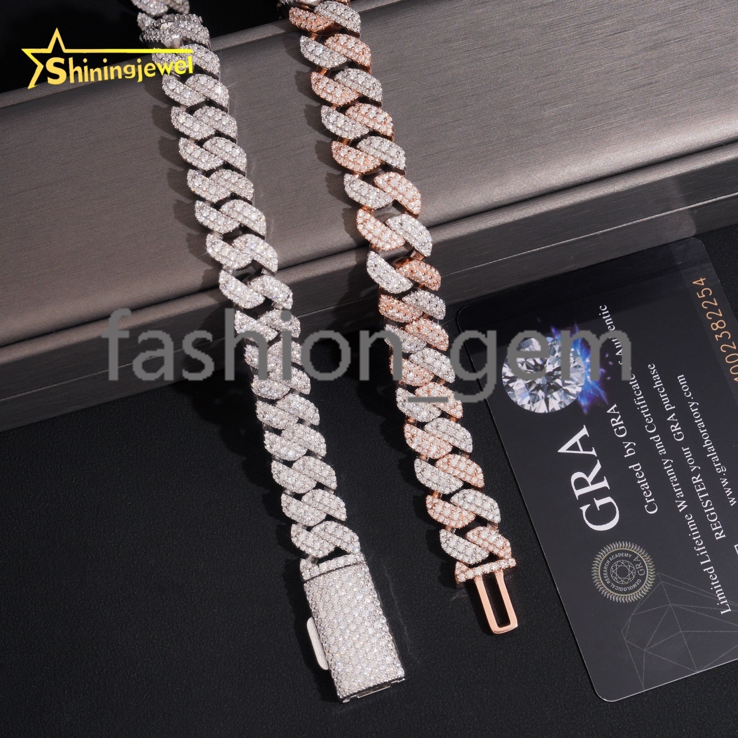 Hip Hop Jewelry Iced Out 925 Sterling Silver 13MM Width Moissanite Cuban Bracelet Custom VVS Moissanite Bracelet for Men