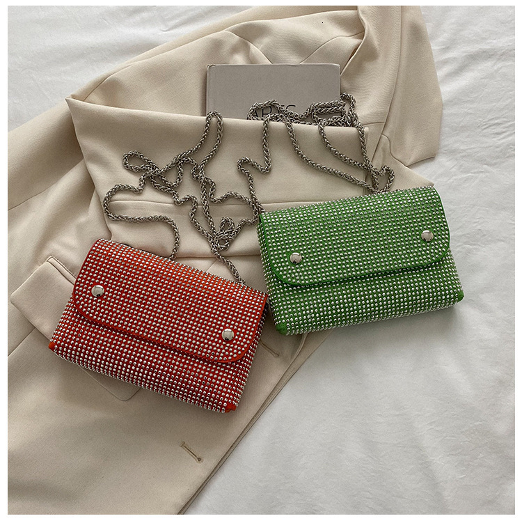 Free Shipping 2025 New Designer Bag Niche All Diamond Women's Shoulder Handbag Fashionable High-quality Shopping Bag Trendy Small Square Bag
