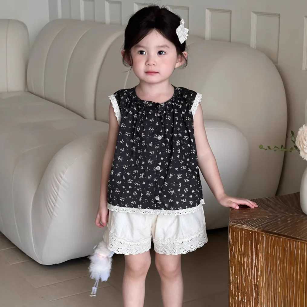 Children Loose Shorts 2-9 Years Summer New Solid Girls Cute Lace Shorts Fashion Versatile Baby Cotton Casual Pants Kids ClothesC250617