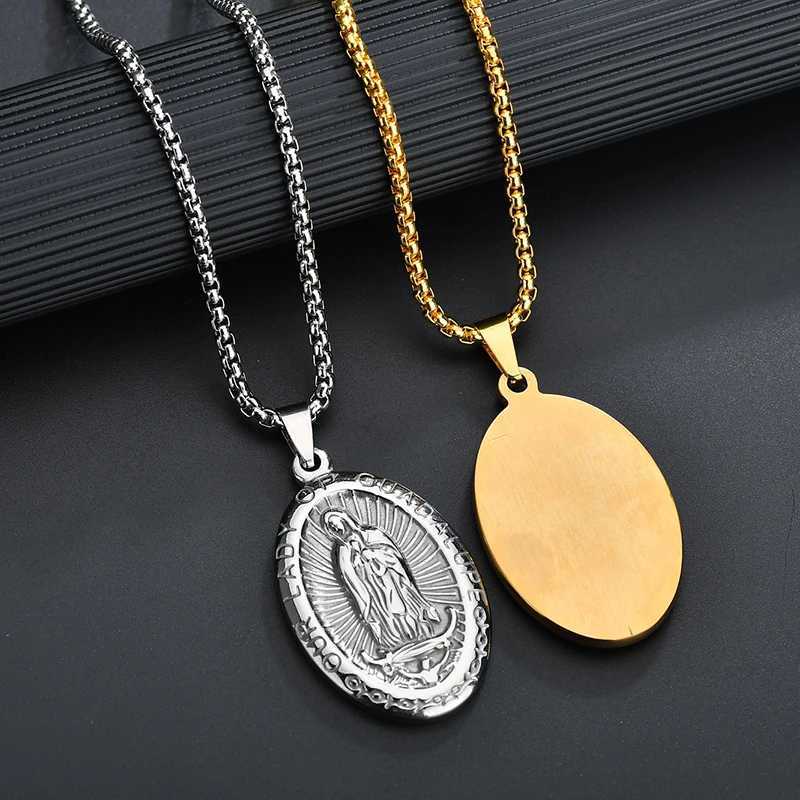 Nextvance Religious Virgin Mary Pendant Amulet Necklace For Women Men Stainless Steel Christian Prayer Necklaces Jewelry Gifts W250618