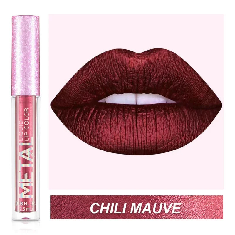 Metallic No-stick Cup Lip Gloss Glitter Matte Waterproof Long Lasting Lip Glaze Liquid Lipstick Lip Makeup Cosmetic 250618