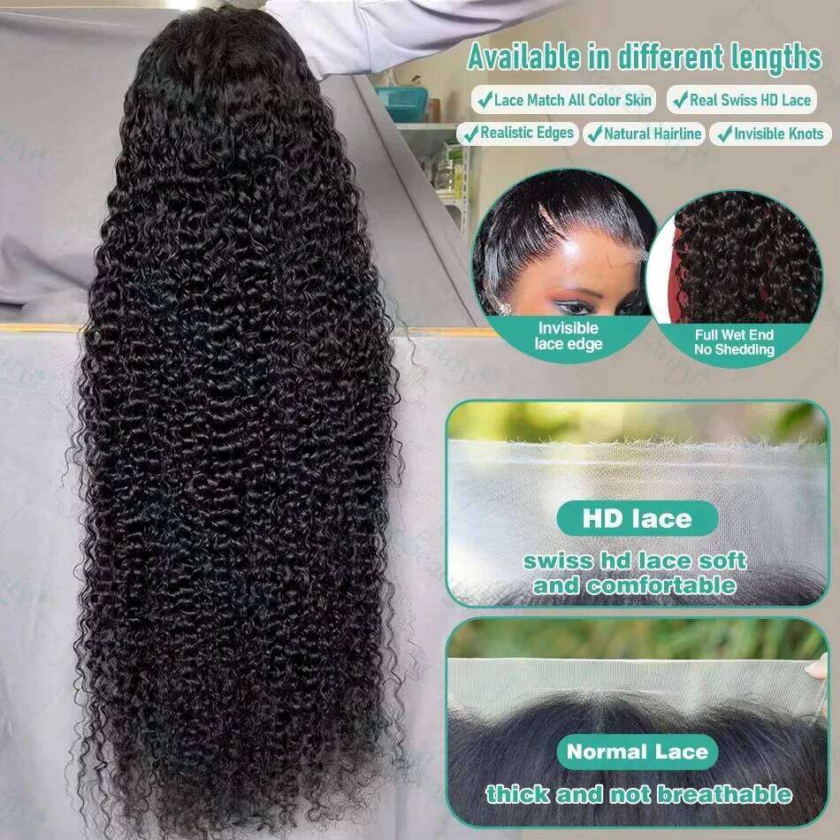 Sophianna Curly 30 40 Inch HD 13x6 13x4 Front Human Hair Wig Black Deep Wave 5x5 Lace Frontal Glueless Wigs Wear And Go