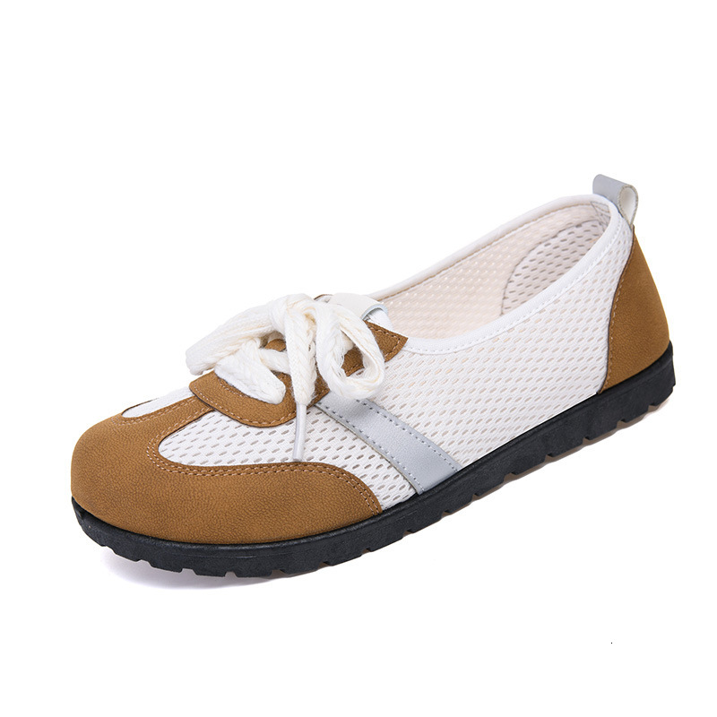 Summer Old Beijing Cloth for Women, Single Mesh Surface, Shallow Mouth, Agan Shoes, Comfortable and Versatile, Sports Mom German Training Shoes