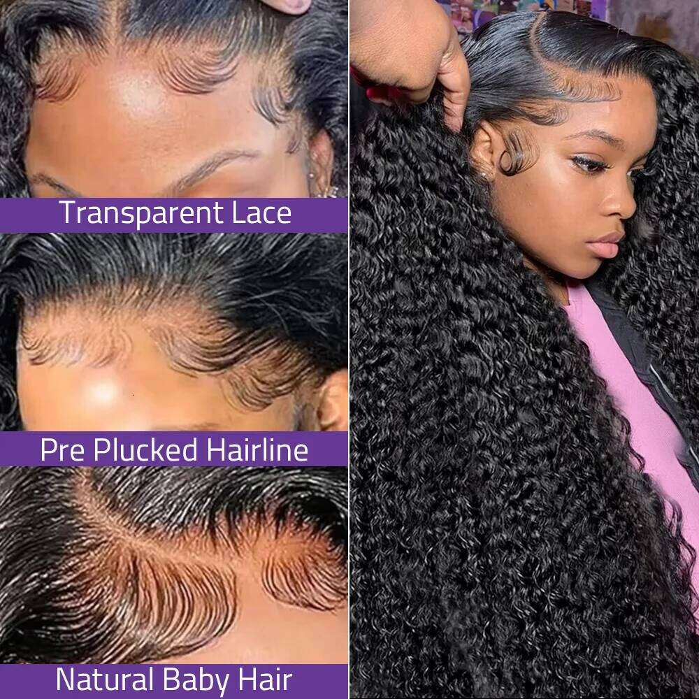 38Inch Deep Wave 13x6 5x5 Front 100% Human Hair Wigs 200% Density Remy 360 Full Lace Frontal Wig PrePlucked For Black Women