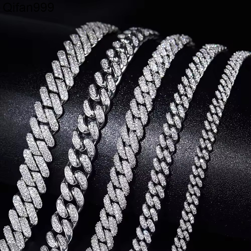 Cuban Link Moissanite Necklace Hip Hop Chain 6mm 10mm 925 Silver 18 Inches 20 Inches 22 Inches Moissanite Cuban Link Chain