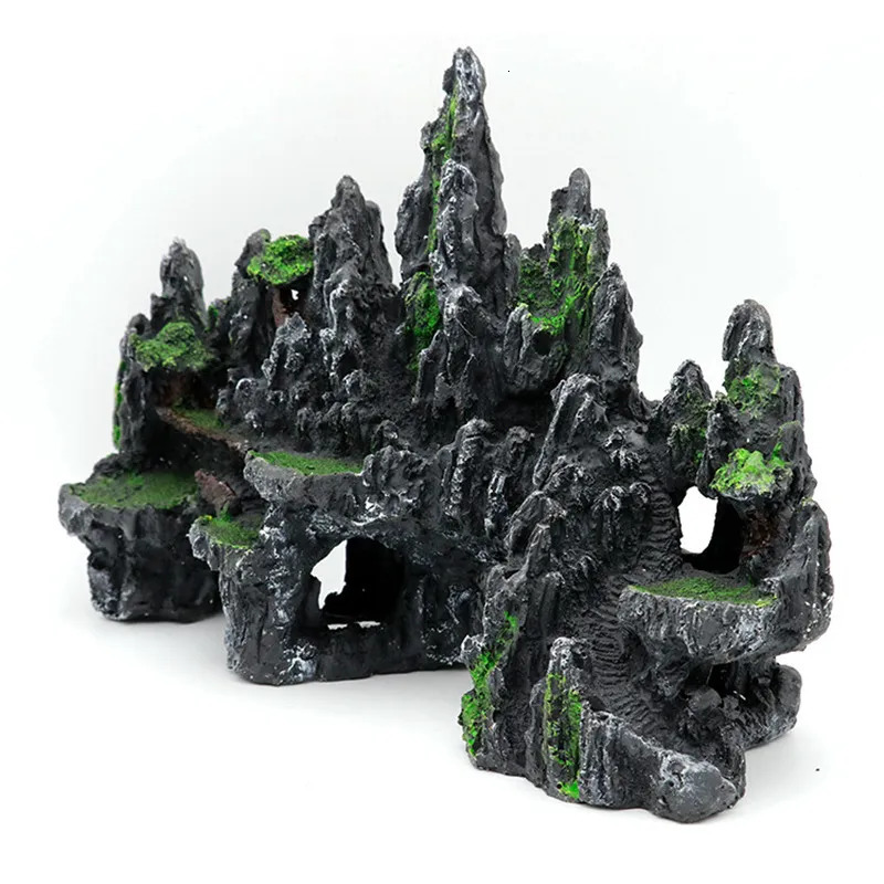 super large size rockery aquarium decorations Fish tank landscaping resin Decorative rocks 13X4.7X9 inch 250613
