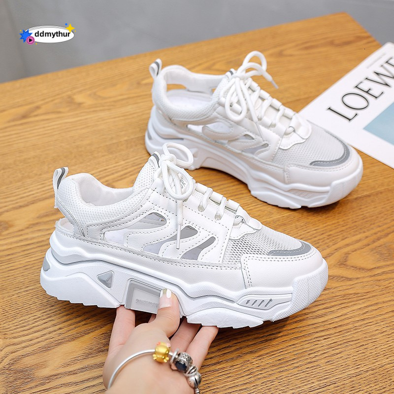 Women's Breathable Mesh Hollow Dad Sneakers, 2025 Summer Thin White Shoes, Soft Sole Fashion Sports Sandals ddmythur