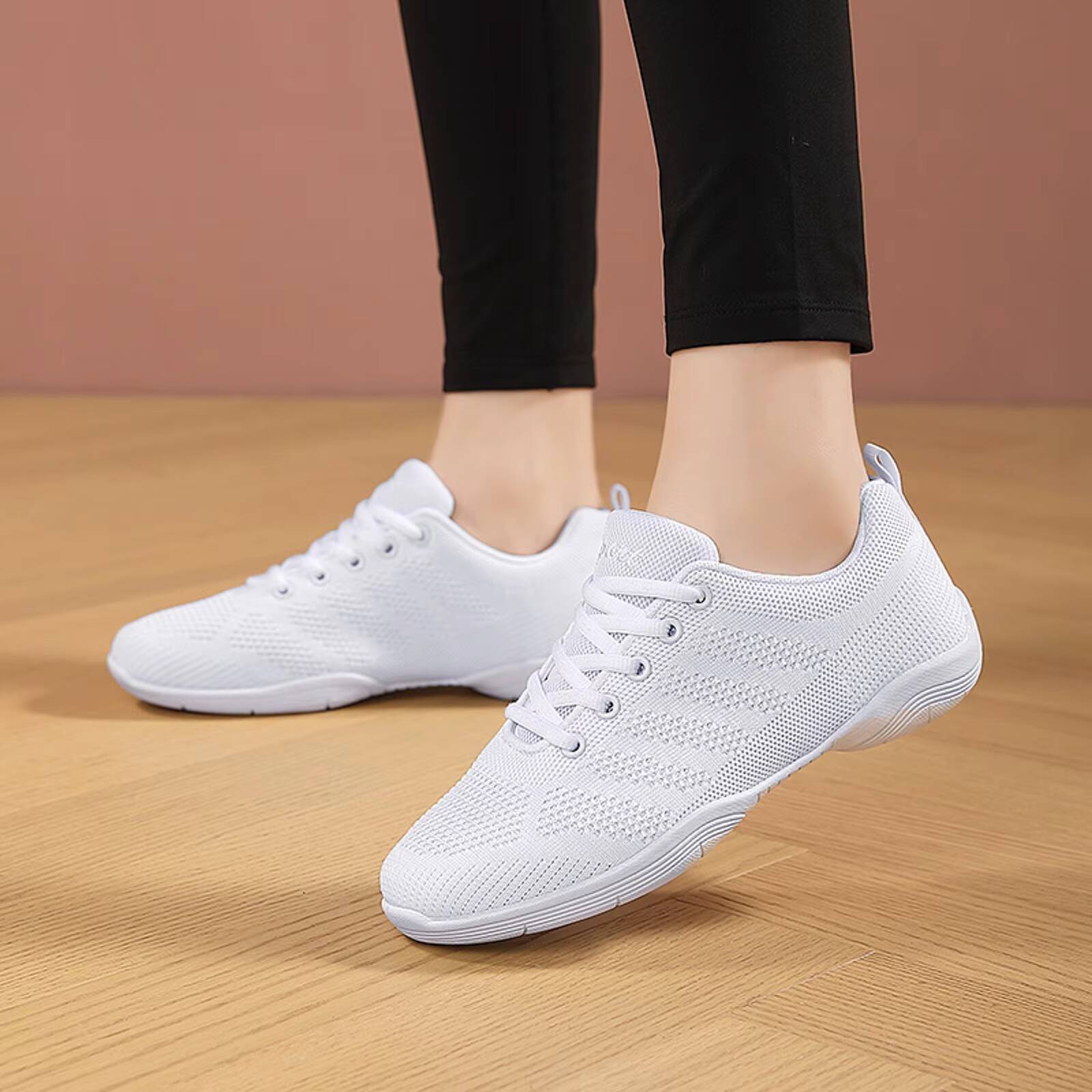 Ddmyshoesvip Girls White Cheerleading Team Children's Shoes Breathable Youth Cheering Competition Shoes Sports Training Dance Kid Wedges For Girl