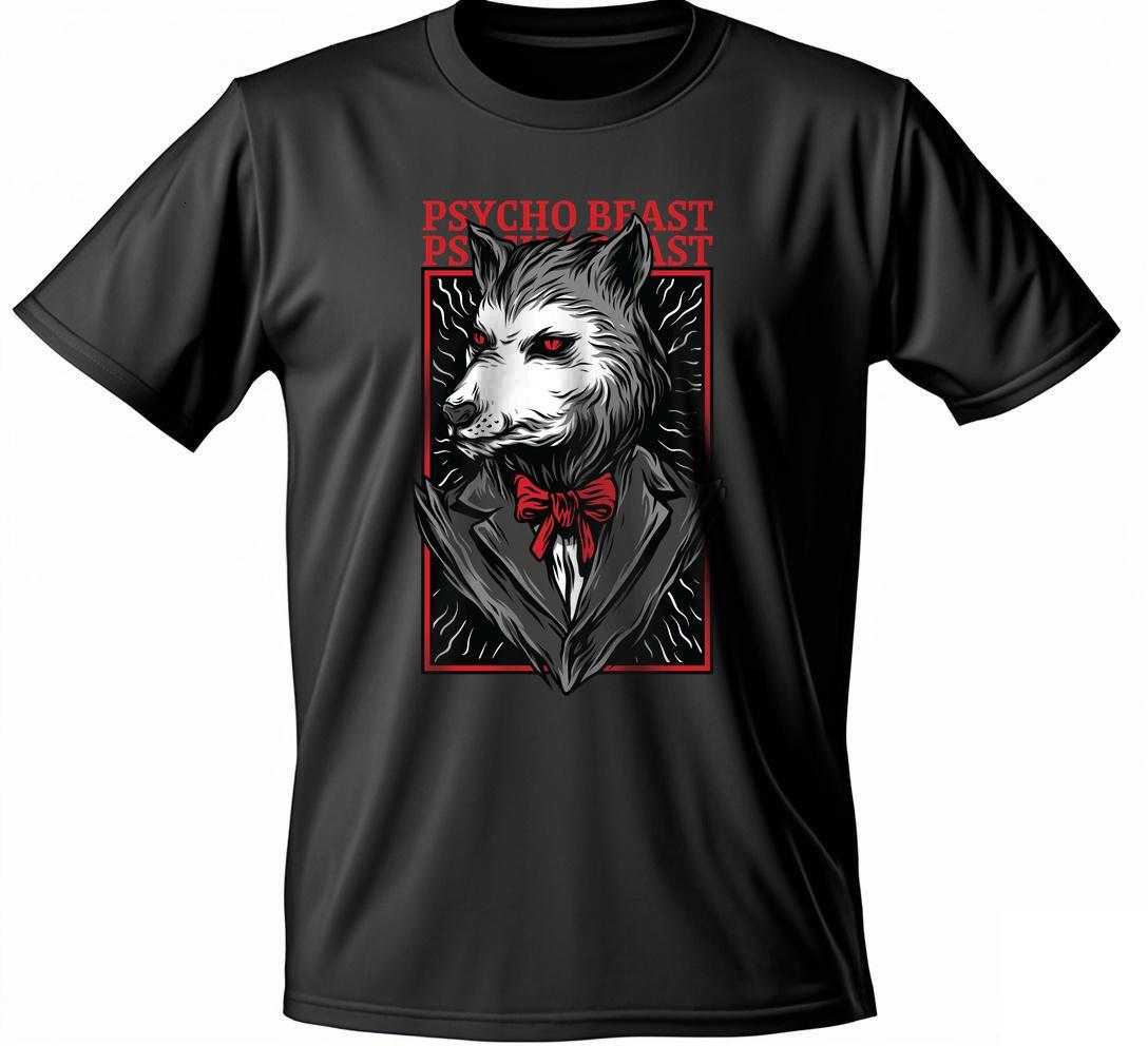 crow White Cotton S-3XL Wolf Round collar Short sleeve Men 2025new black T Shirts #ddmyNov