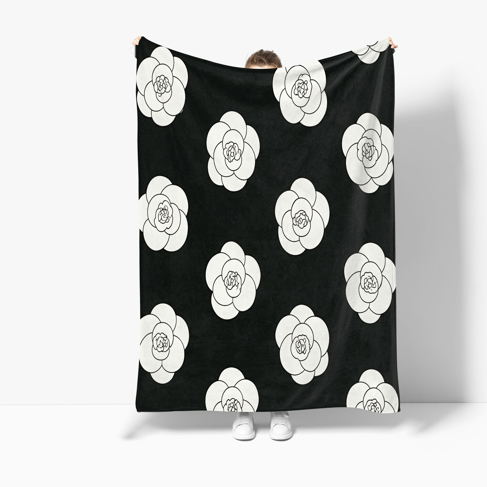 VIKAMA Camellia Ins Style Blanket Warm Skin Friendly All Season Bedroom Living Room Sofa Blanket Home Decoration