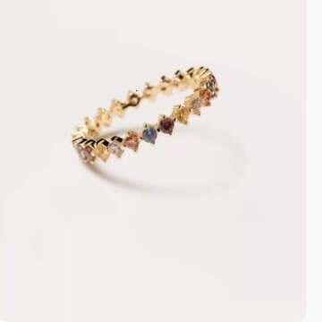 Sage Style Colorful Zircon Ring, Light Luxury INS Niche Design, Simple and High-end Versatile Ring