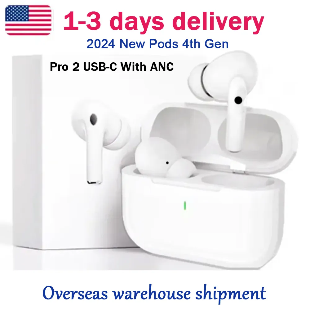 USA germany Stock 4th Gen With ANC earbuds Pod Pro 2 anc USB C earphones wireless Bluetooth Headset USB-C charging port For samsung iPhone Headphones pods 3rd