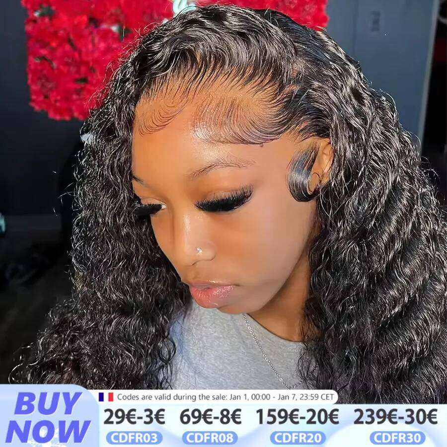 and Go Deep Wave 6x4 5x5 HD Lace Closure Wig with Plucked Hairline Pre Cut Curly Glueless Wigs Human Hair Ready to Wear