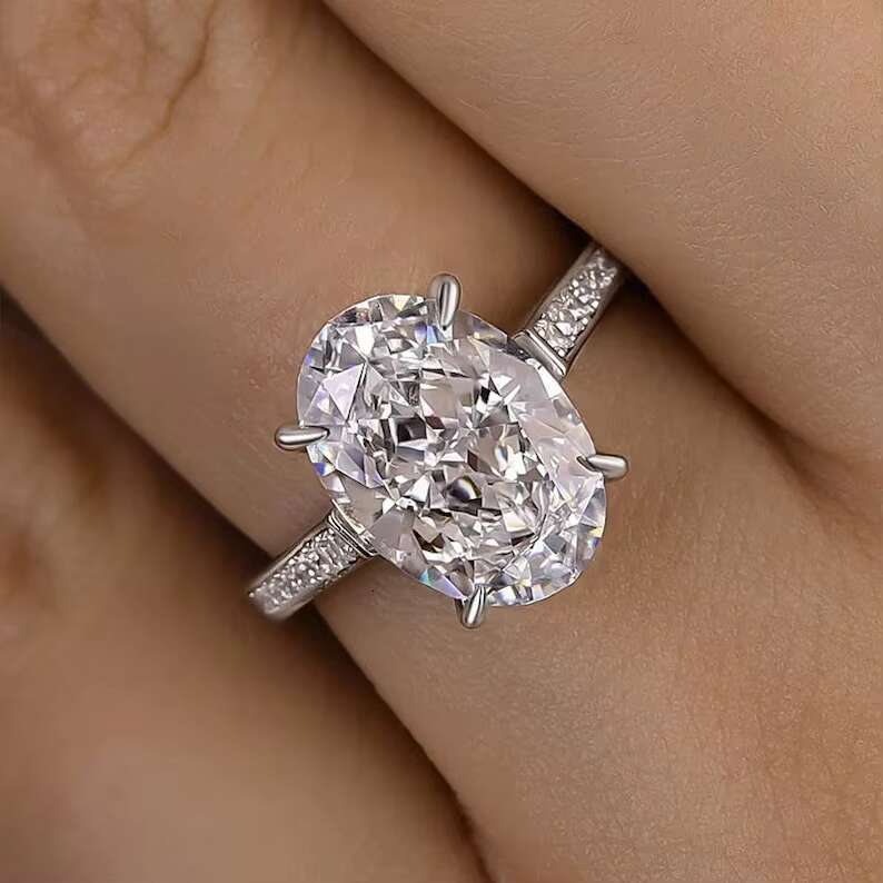 5CT White Moissanite Diamond Engagement Ring Brilliant Oval Cut Wedding Gift Anniversary Gift Gifts for Women