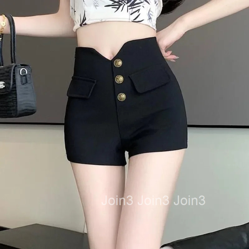 High Waist Tight Black Booty Woman Short Pants Skinny Shorts for Women 2000s Clothes Y2k Harajuku Trend 2025 Design New in Comfy