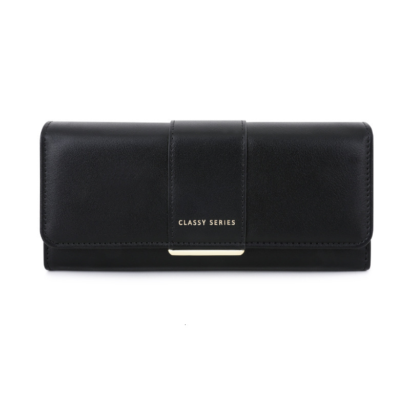 Fashionable Women's Wallet Free Shipping Designer Long Luxury Leather Leader Wallet Simple And Portable Card Bag Zipper Coin Bag Mobile Phone Bag