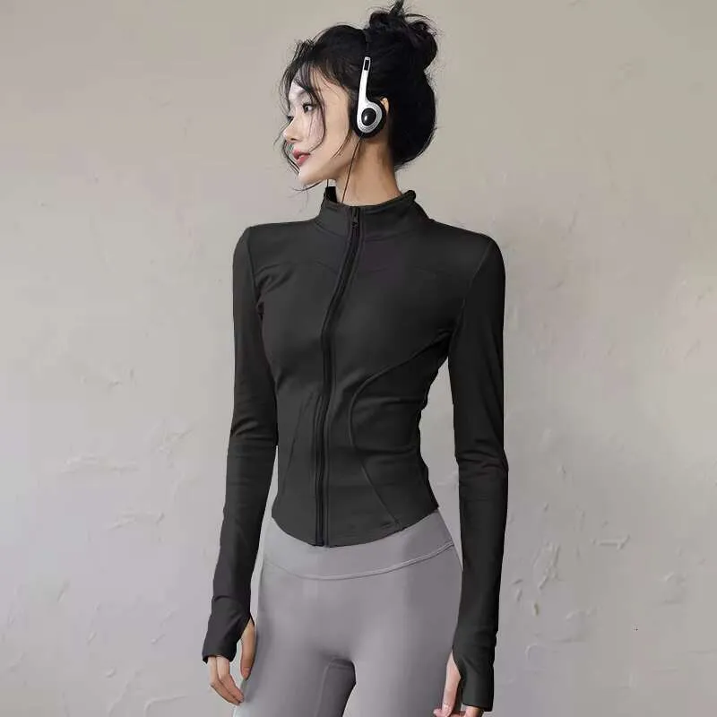 DHessentials slim fit running fitness jacket, breathable high elasticity adult top, autumn and winter quick drying yoga suit