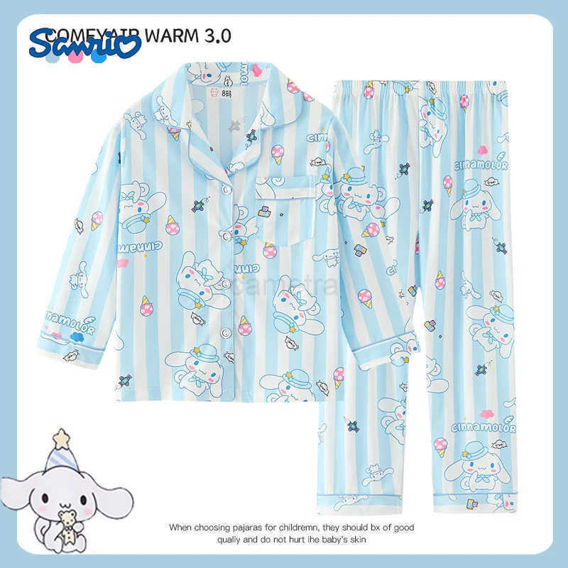 Sanrio Cute Kids Pajama Sets Trendy Pretty Lovely Print Soft Loose Children Nightwear Suit Comfortable Breathable Autumn Winter XJ250618XJ250618