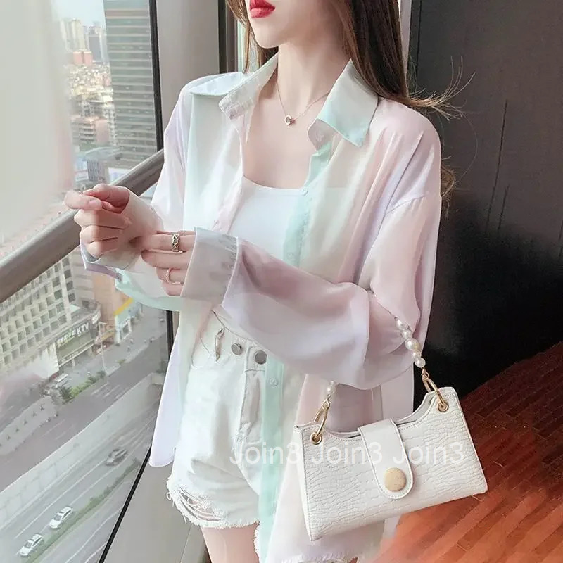 Chiffon Full Long Sleeve Shirts Blouses for Women Summer Blouse Youthful Elegant Woman Top Clothes High Quality Xl Streetwear
