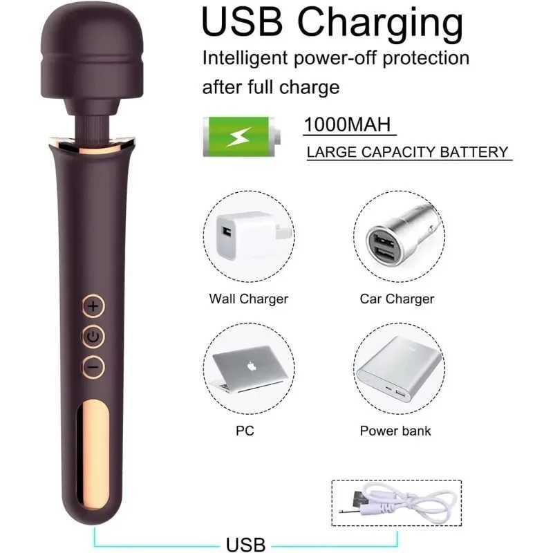 YUKUI Huge Magic Handheld Massager Wand Clitoris Stimulation for Women Big Size AV Stick 10 Speed Vibrator Foreplay Adult Toy 18 XJ250618