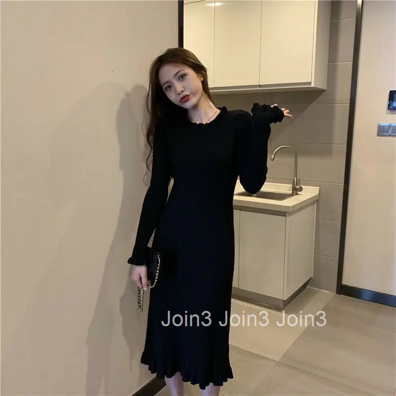 Crochet Black Woman Dress Maxi Robe Clothes Bodycon Knitted Long Solid White Dresses for Women Evening Warm Y2k Vintage Matching