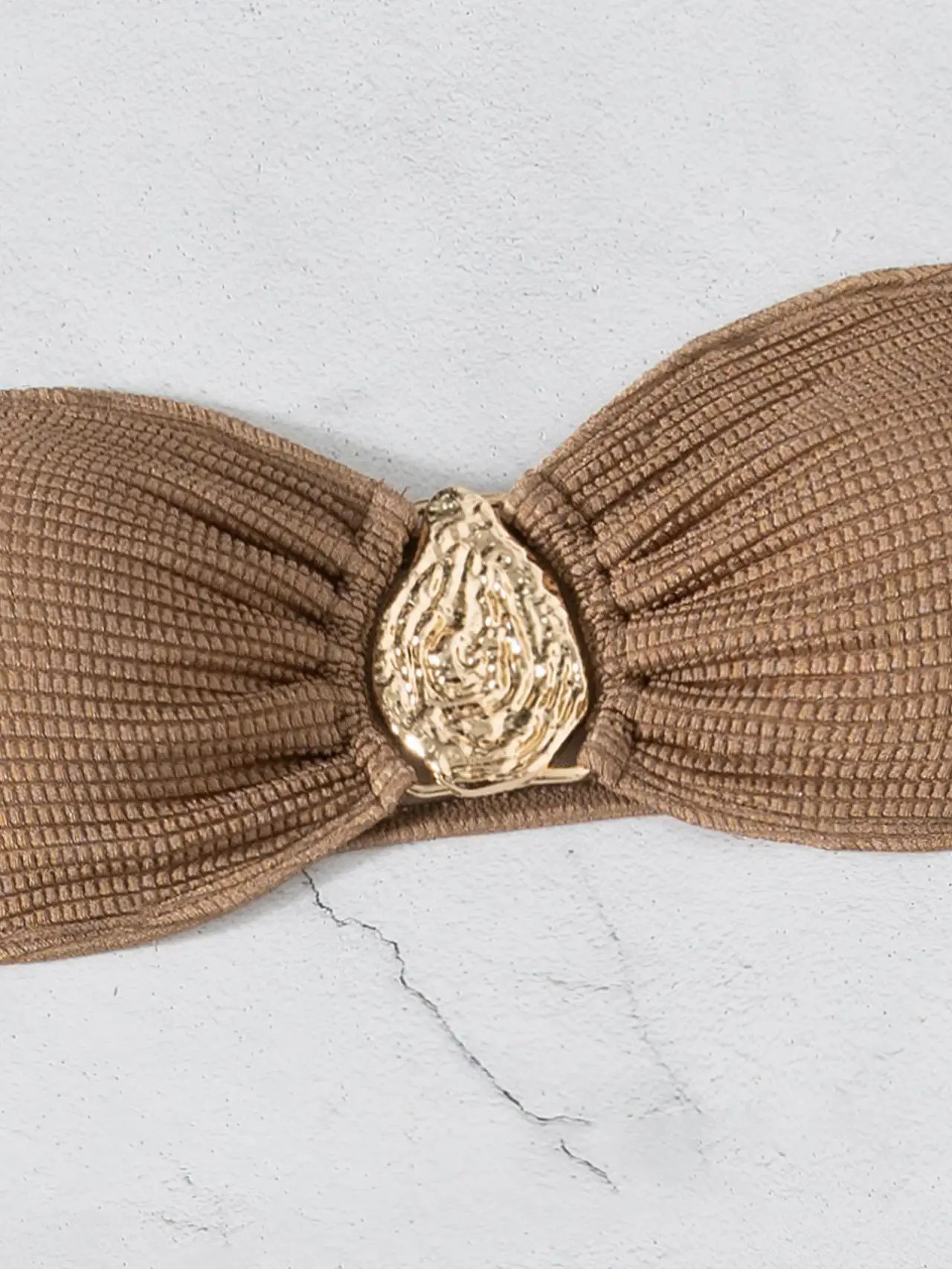 Sexy Bandeau Bikini Women Coffee Metal Water Droplet Ornament Push Up Mesh Skirt 3 Piece Swimsuit Beach Bathing Suit Swimwear 250618