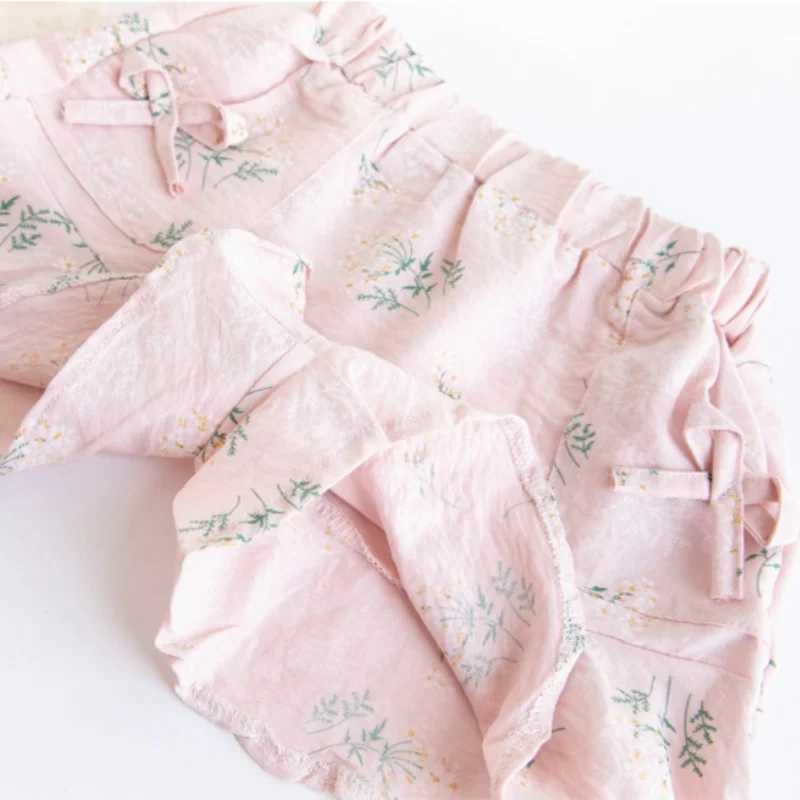 Childrens Short Pant For Girls Cotton Print Kids Girl Shorts Summer Thin Sweet Pocket Bow Short Trousers 3-8T Clothing OutwearC250617
