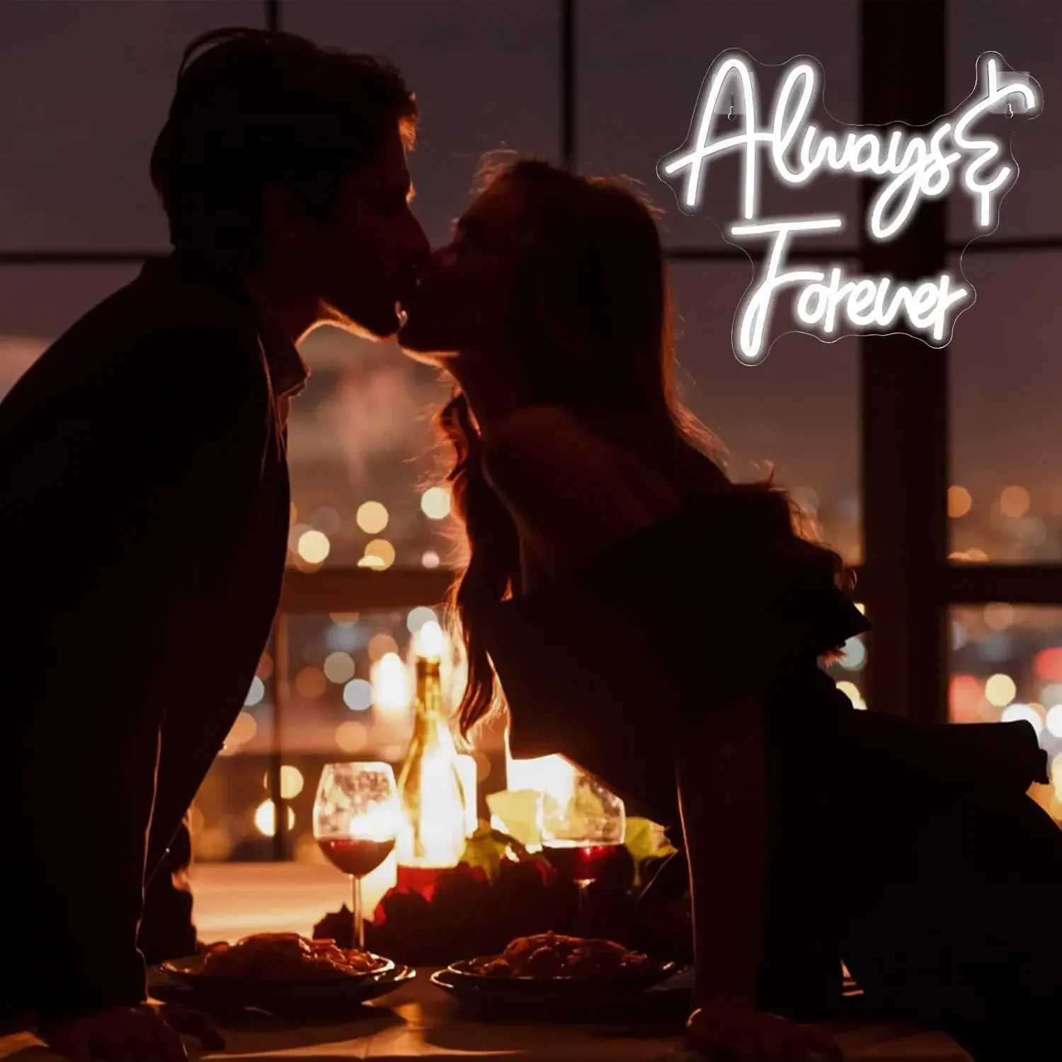 Always Forever Neon Sign LED Neon Light for Wall Decor USB for Bedroom Wedding Dimmable Proposal Birthday Party Christmas Z250618